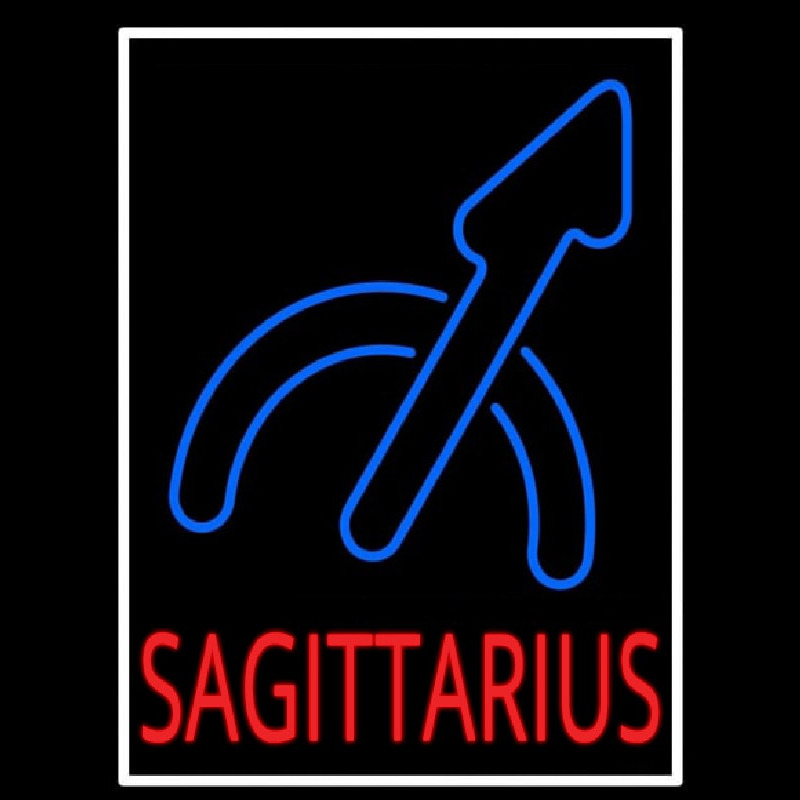 Custom Sagittarius White Border Neon Sign USA
