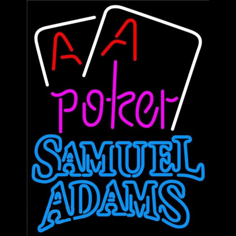 Custom Samuel Adams Purple Lettering Red Aces White Cards Beer Sign Neon Sign USA