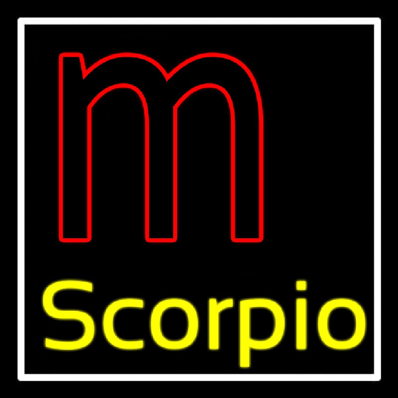 Custom Scorpio Zodiac White Border Neon Sign USA