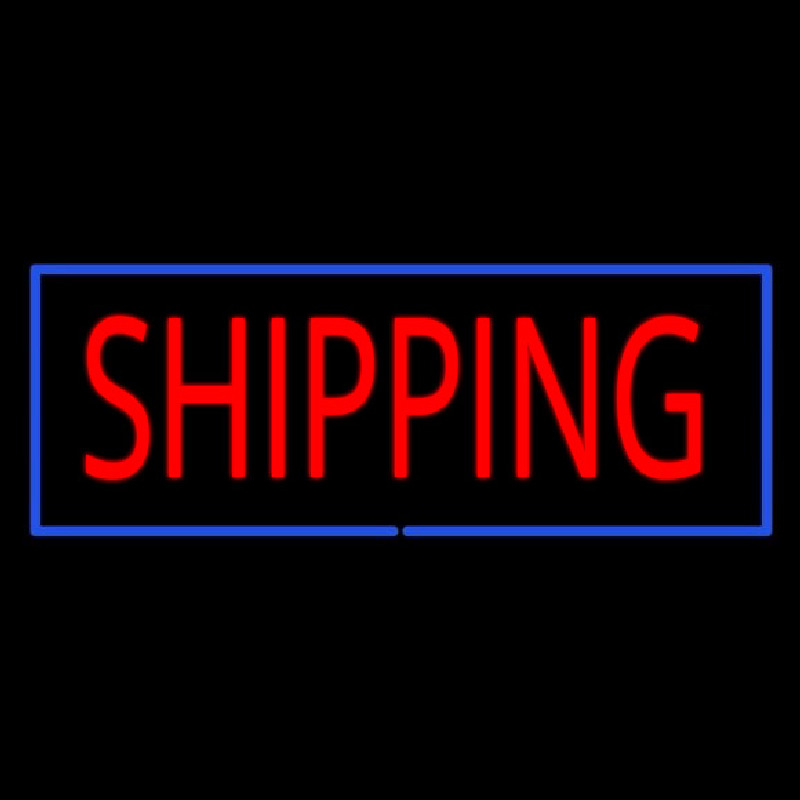 Custom Shipping Blue Border Neon Sign USA