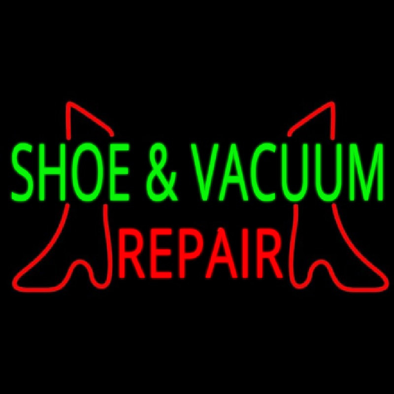 Custom Shoe And Vacuum Repair Neon Sign USA