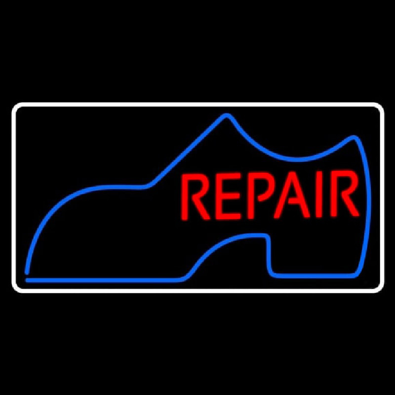 Custom Shoe Logo Repair With Border Neon Sign USA