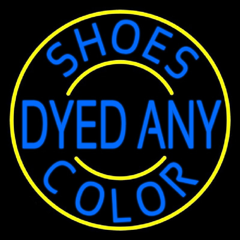 Custom Shoes Dyed And Color With Yellow Border Neon Sign USA