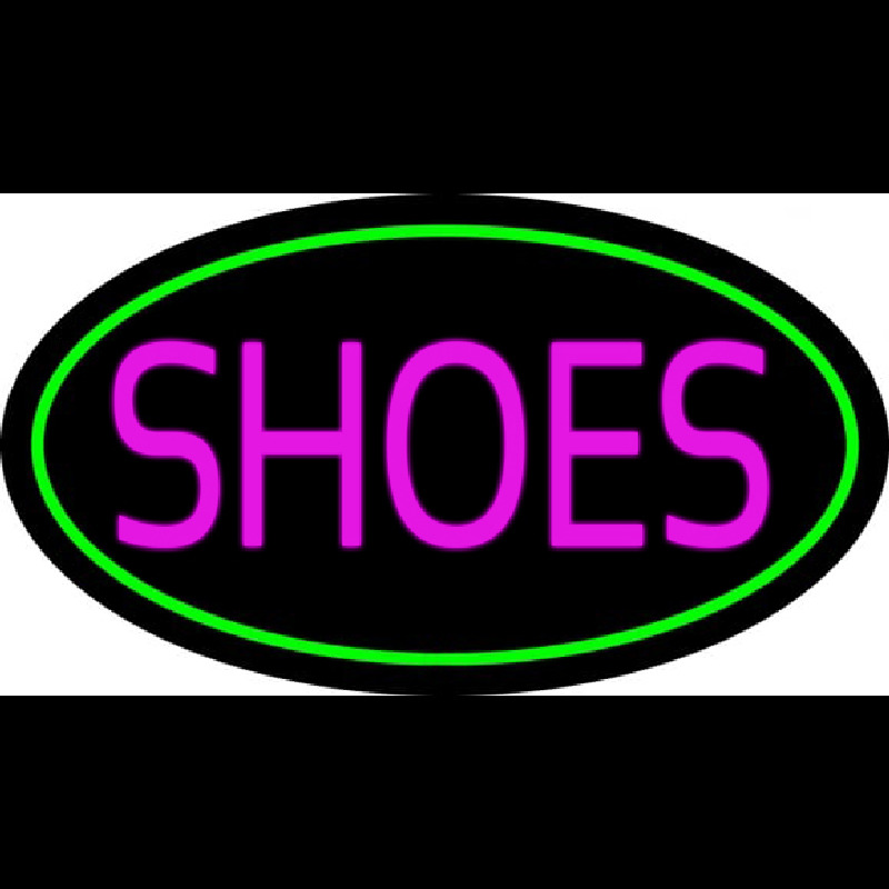Custom Shoes Oval Green Neon Sign USA
