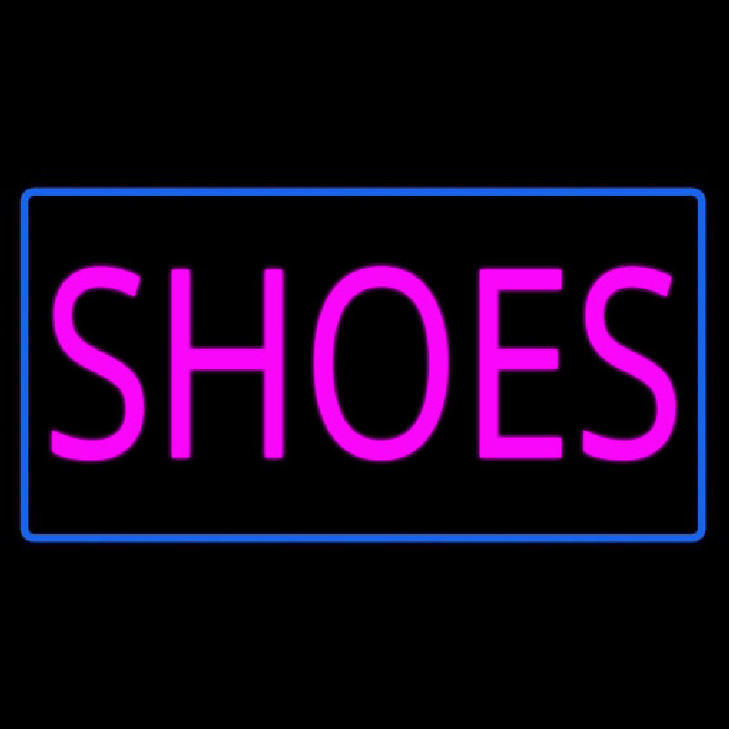 Custom Shoes Rectangle Blue Neon Sign USA