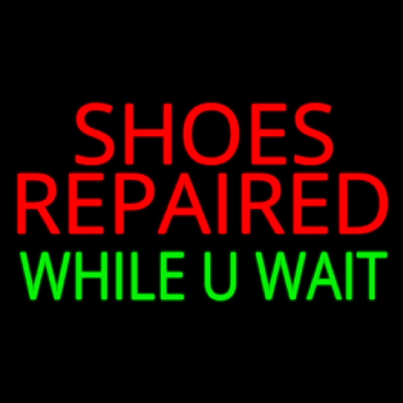 Custom Shoes Repaired While You Wait Neon Sign USA