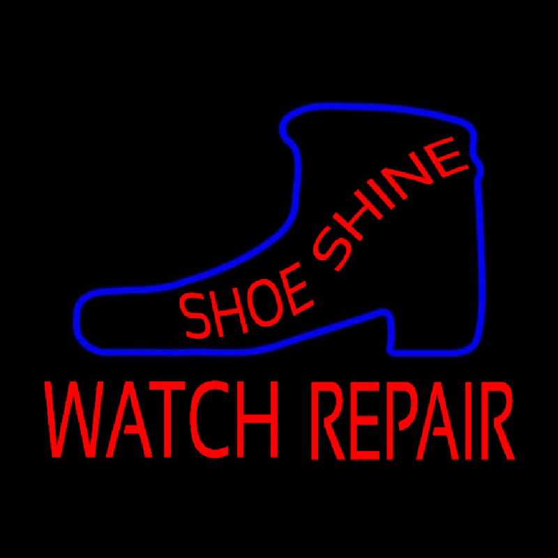 Custom Shoeshine Watch Repair Neon Sign USA