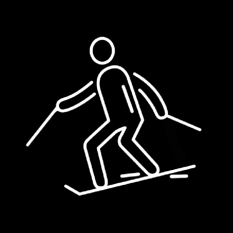 Custom Ski Sticks Skiing Neon Sign USA