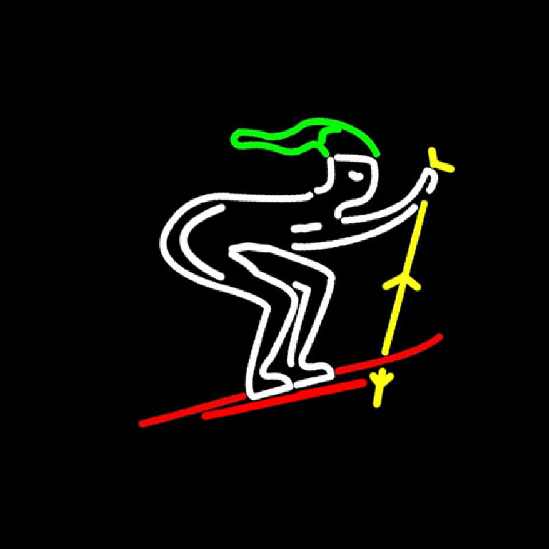 Custom Skier Neon Sign USA