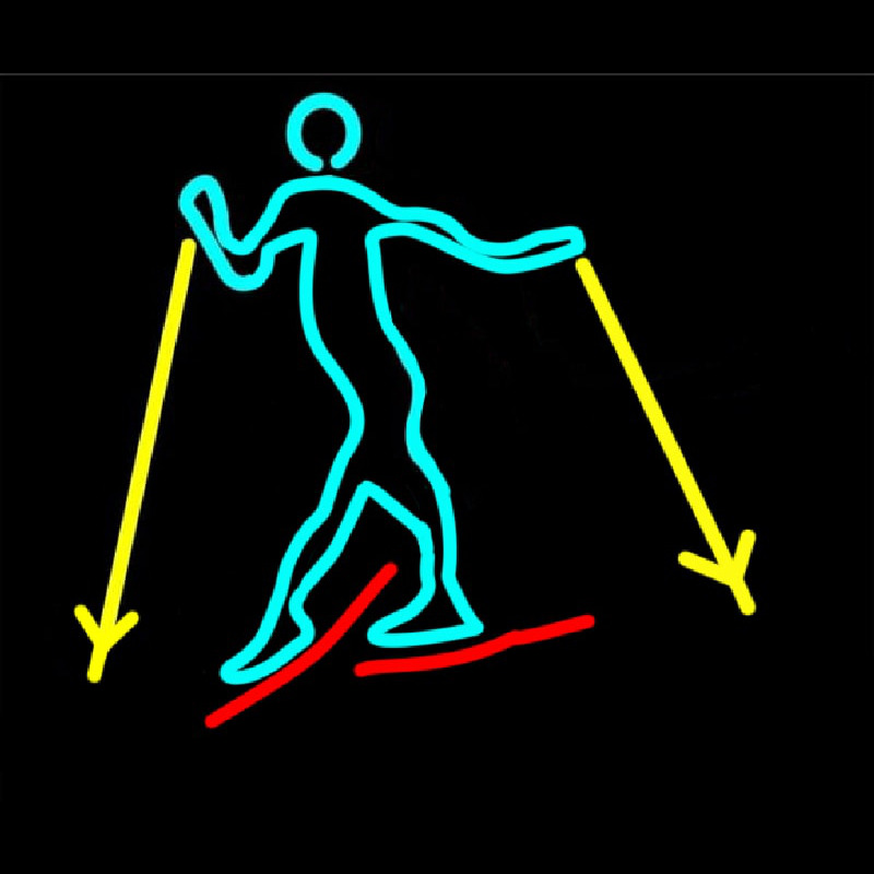 Custom Skier Neon Sign USA