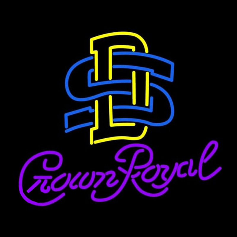 Custom South Dakota State University Logo with Crown Royal Logo Neon Sign Neon Sign USA