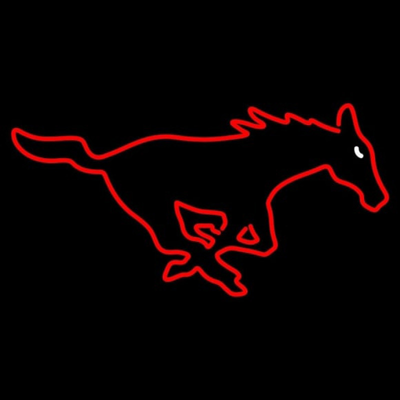 Custom Southern Methodist Mustangs Primary 1963 2007 Logo Ncaa Neon Sign Neon Sign USA