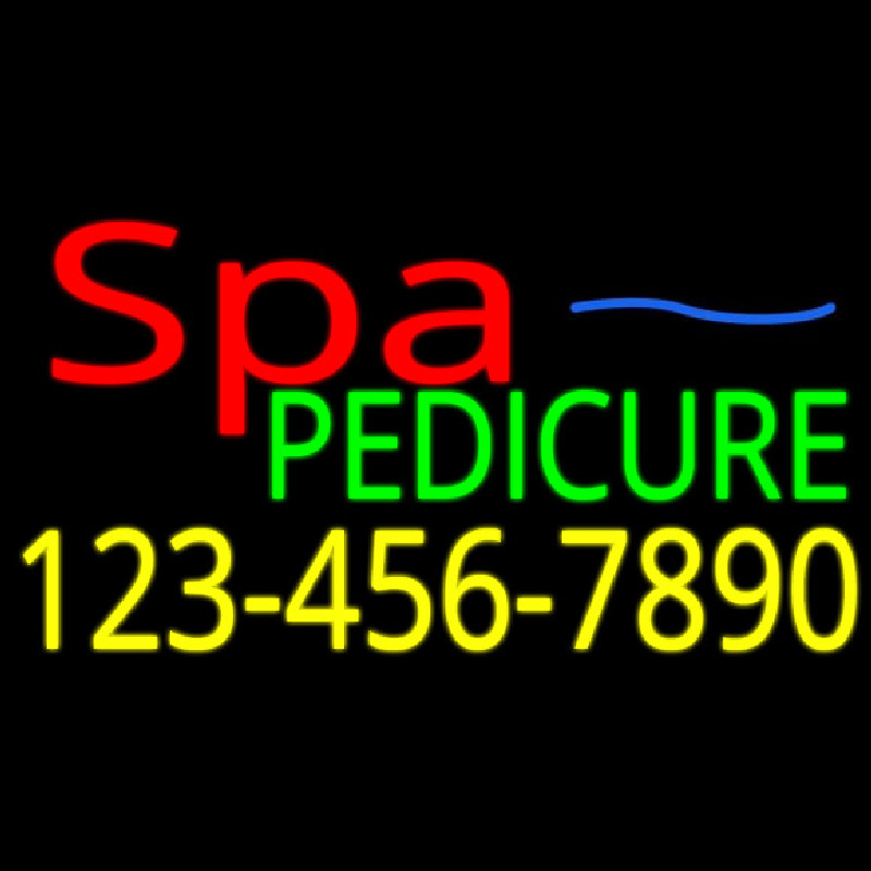 Custom Spa Pedicure With Phone Number Neon Sign USA