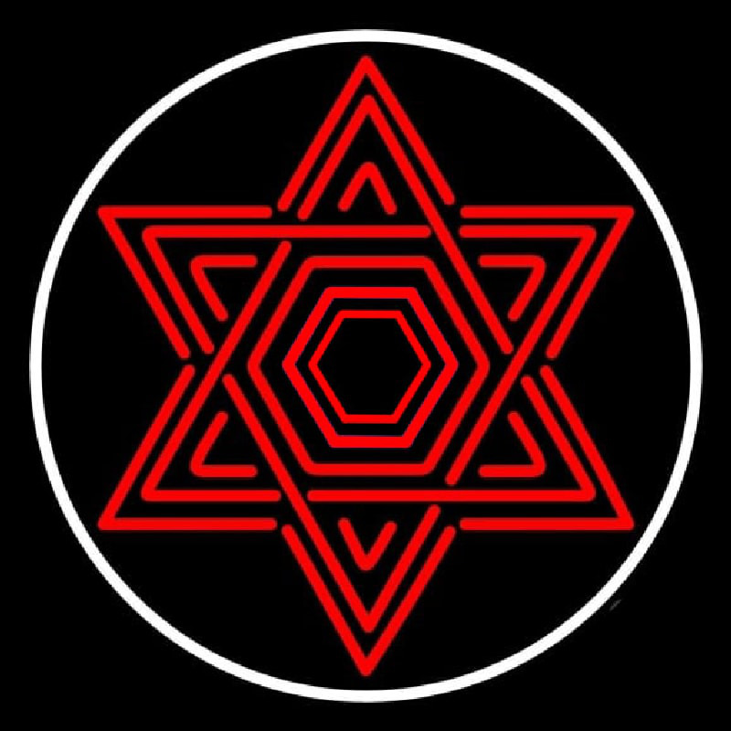 Custom Star Of David Judaism With Border Neon Sign USA