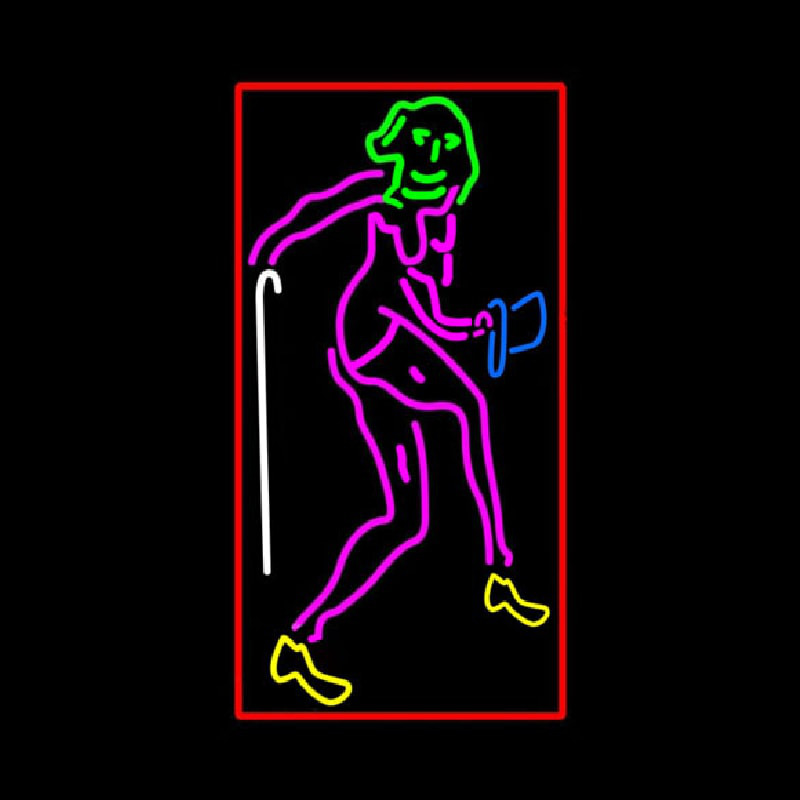 Custom Strip Girl With Hat And Stick Neon Sign USA
