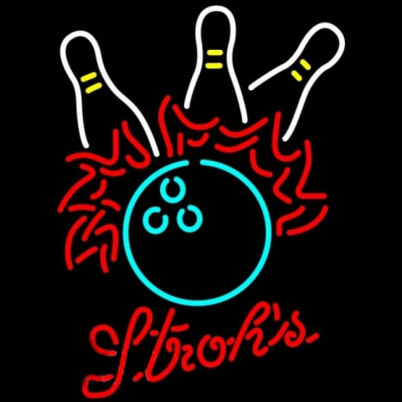 Custom Strohs Bowling Pool Beer Sign Neon Sign USA