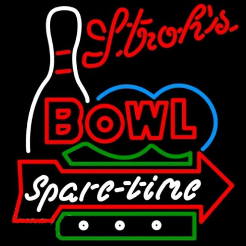 Custom Strohs Bowling Spare Time Beer Sign Neon Sign USA