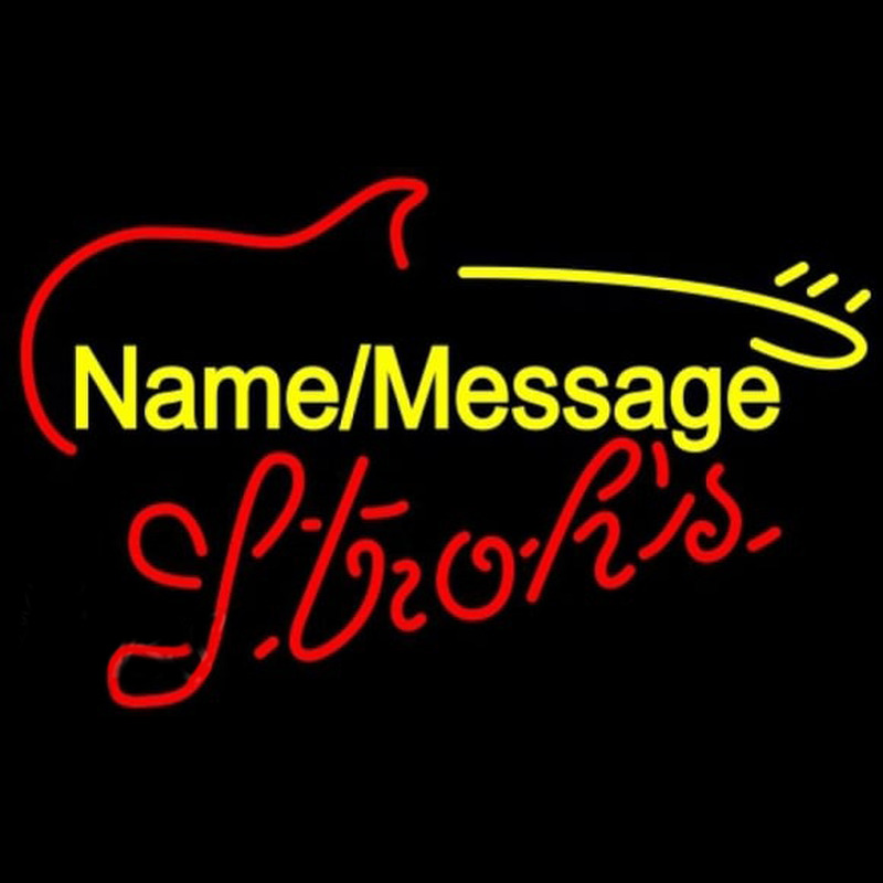 Custom Strohs Electric Guitar Beer Sign Neon Sign USA