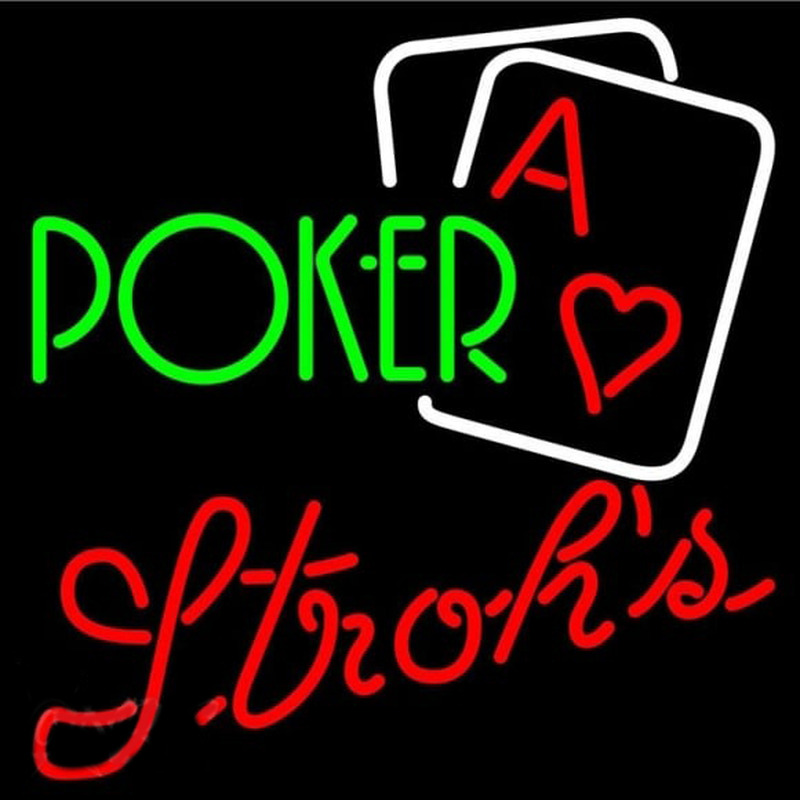 Custom Strohs Green Poker Beer Sign Neon Sign USA