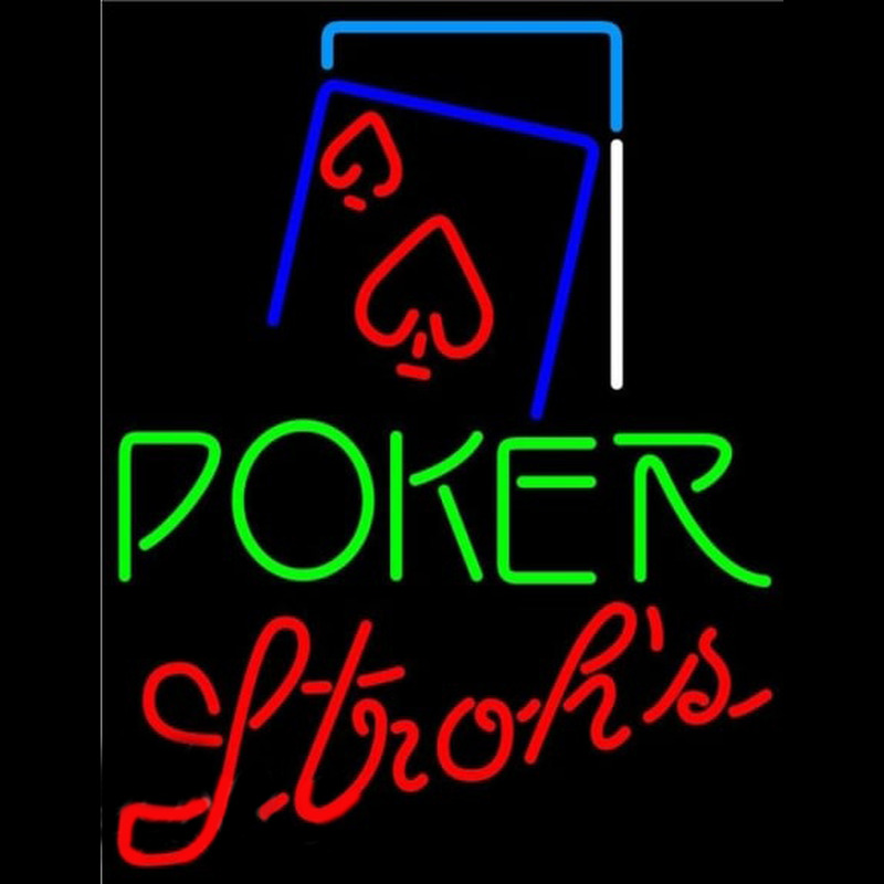 Custom Strohs Green Poker Red Heart Beer Sign Neon Sign USA