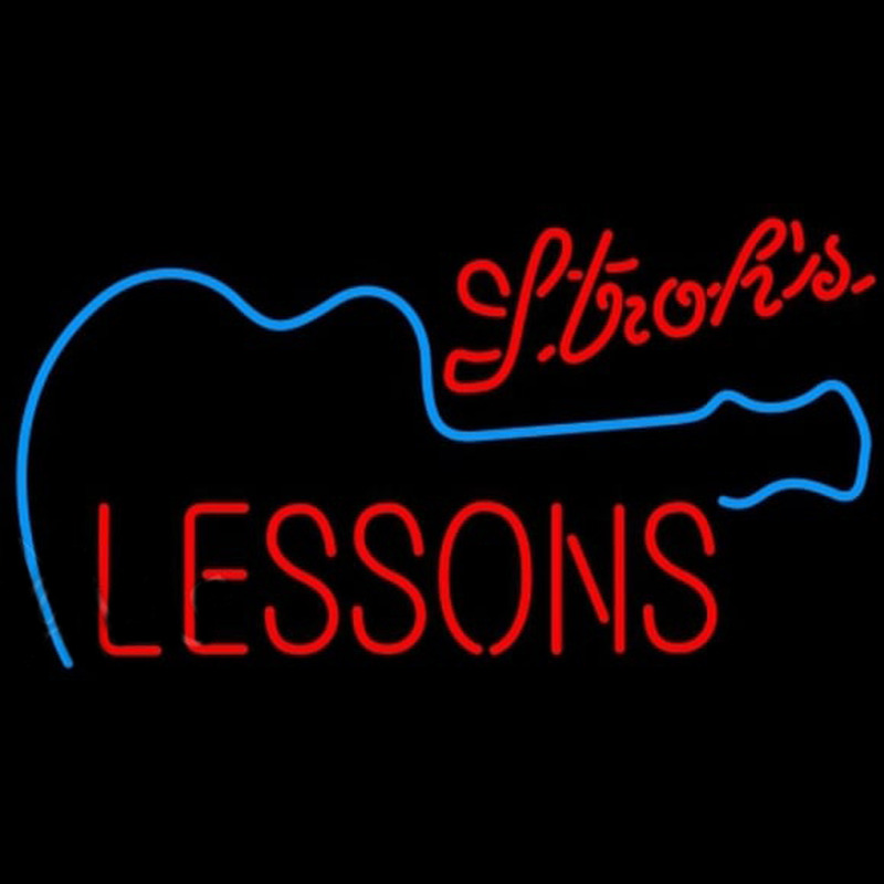 Custom Strohs Guitar Lessons Beer Sign Neon Sign USA