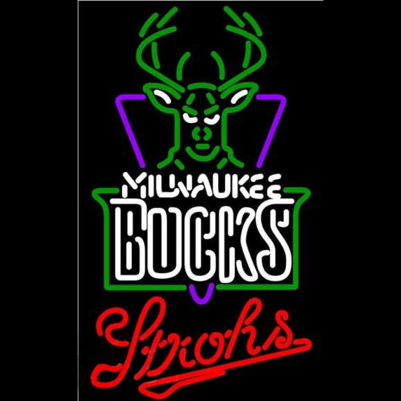 Custom Strohs Milwaukee Bucks NBA Beer Sign Neon Sign USA