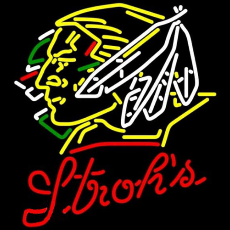 Custom Strohs North Dakota Fighting Sioux Hockey Beer Sign Neon Sign USA
