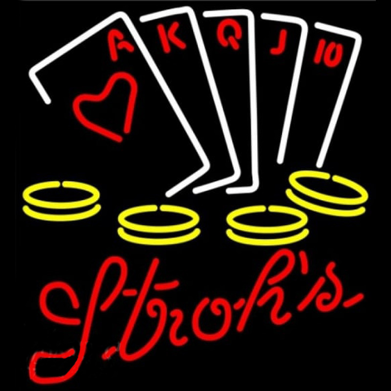 Custom Strohs Poker Ace Series Beer Sign Neon Sign USA