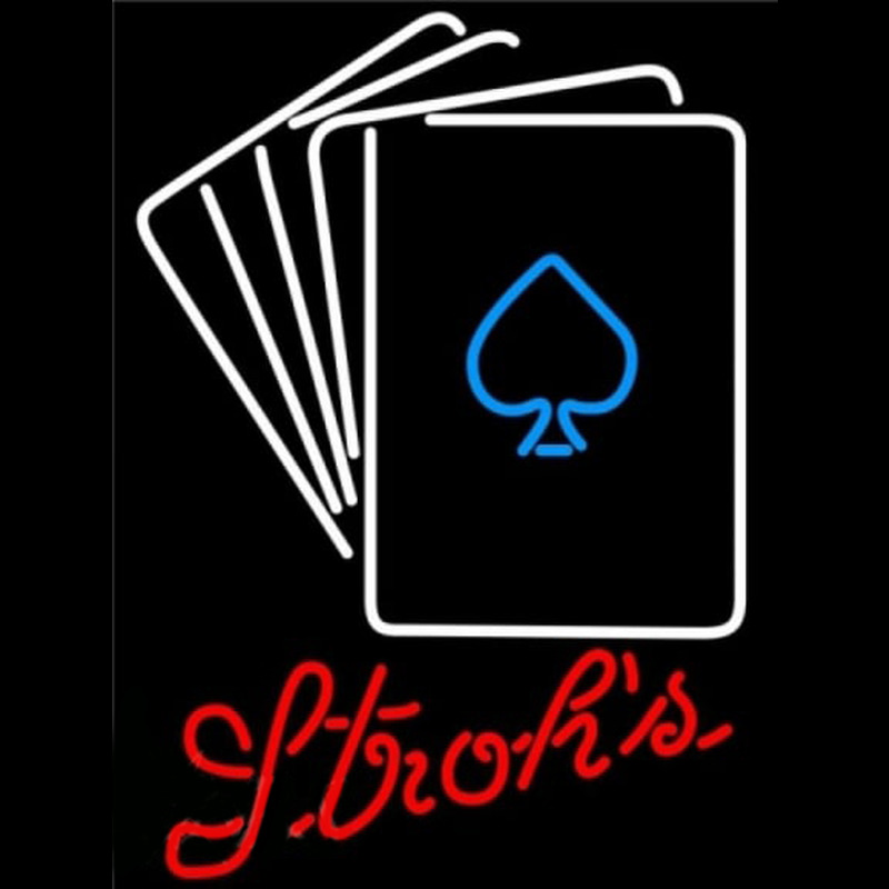 Custom Strohs Poker Cards Beer Sign Neon Sign USA