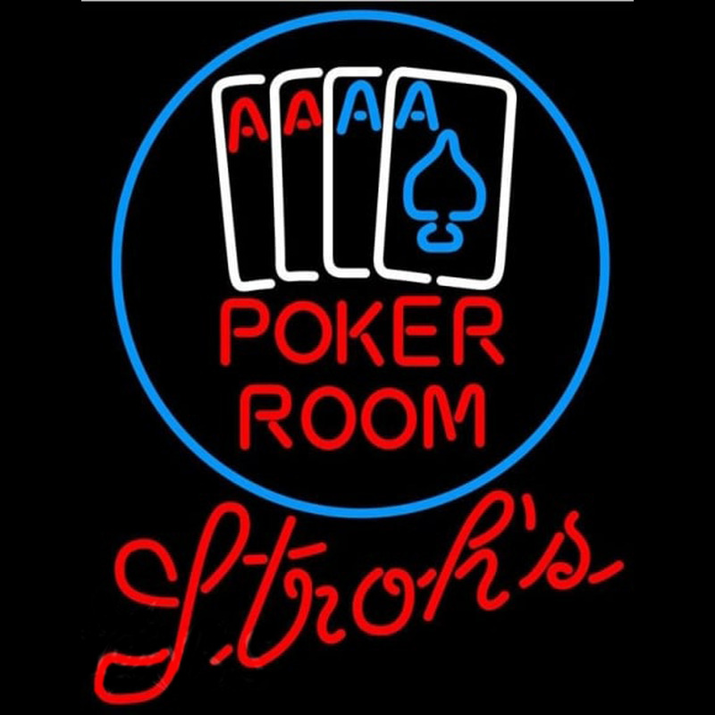 Custom Strohs Poker Room Beer Sign Neon Sign USA