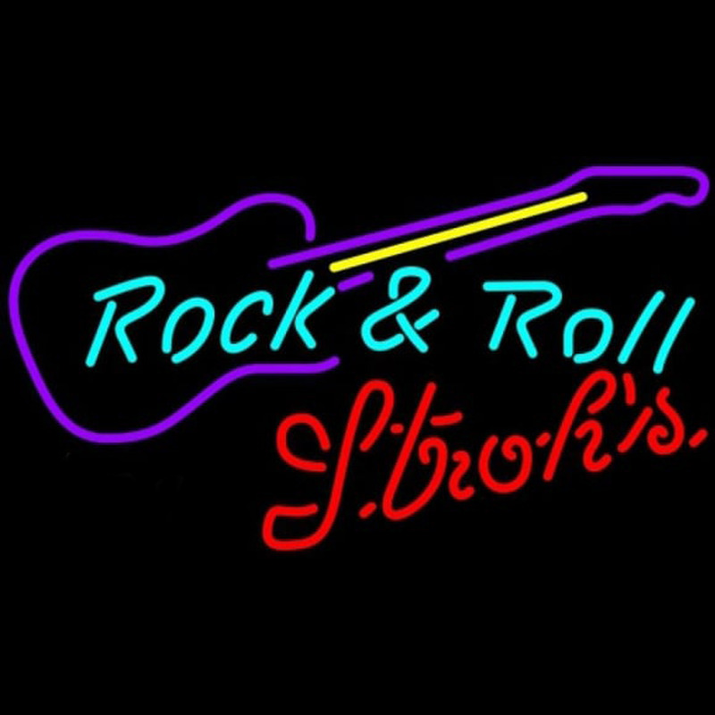 Custom Strohs Rock N Roll Guitar Beer Sign Neon Sign USA