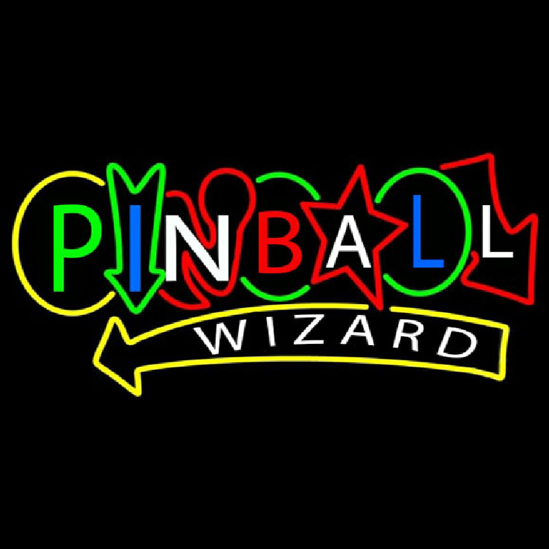 Custom Stylish Pinball Wizard Neon Sign USA