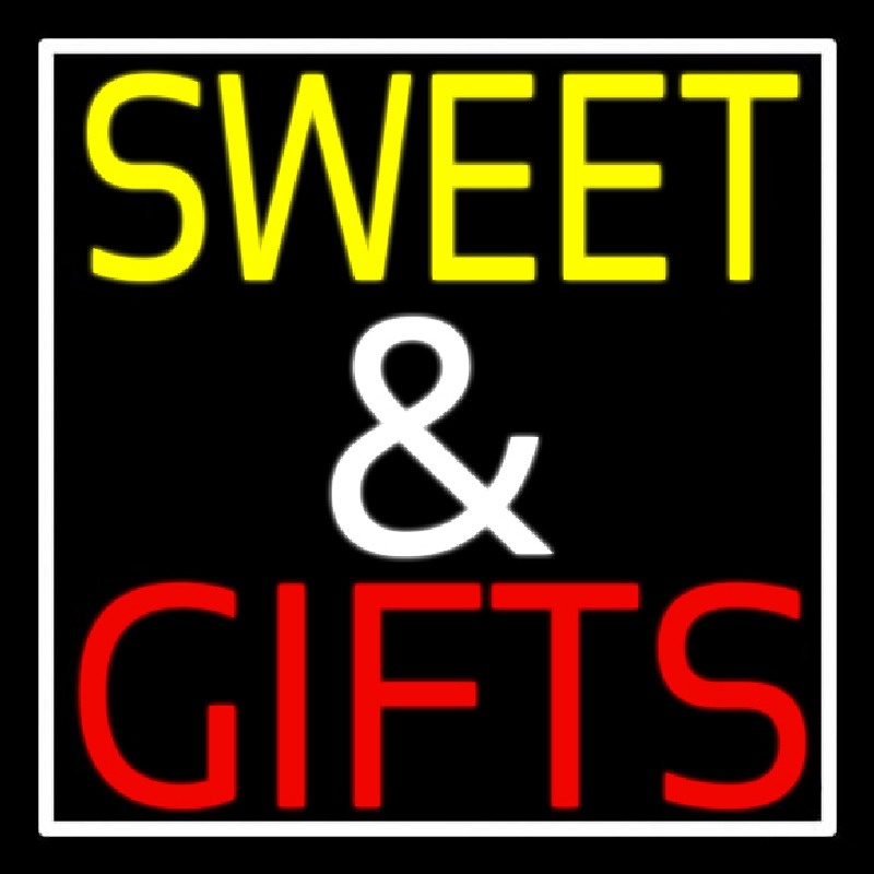 Custom Sweet And Gifts With White Border Neon Sign USA