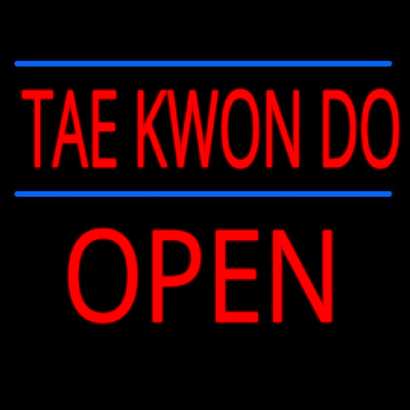 Custom Tae Kwon Do Script1 Open Neon Sign USA