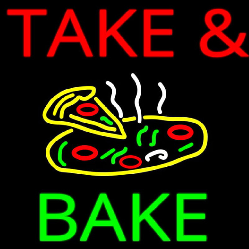 Custom Take And Bake Pizza Neon Sign USA