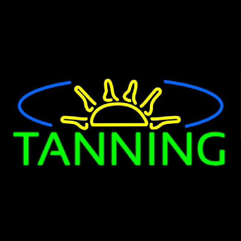 Custom Tanning With Sun Rays Neon Sign USA