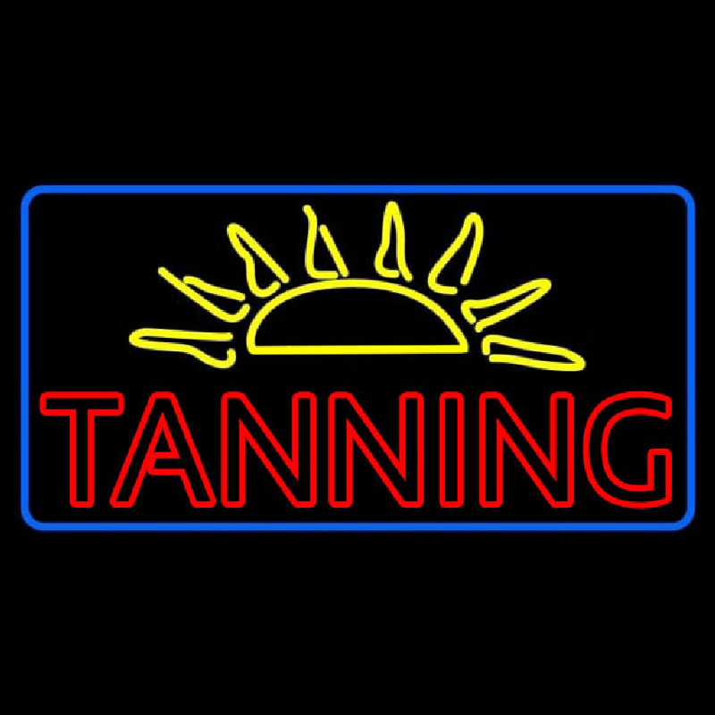 Custom Tanning With Sun Rays Neon Sign USA