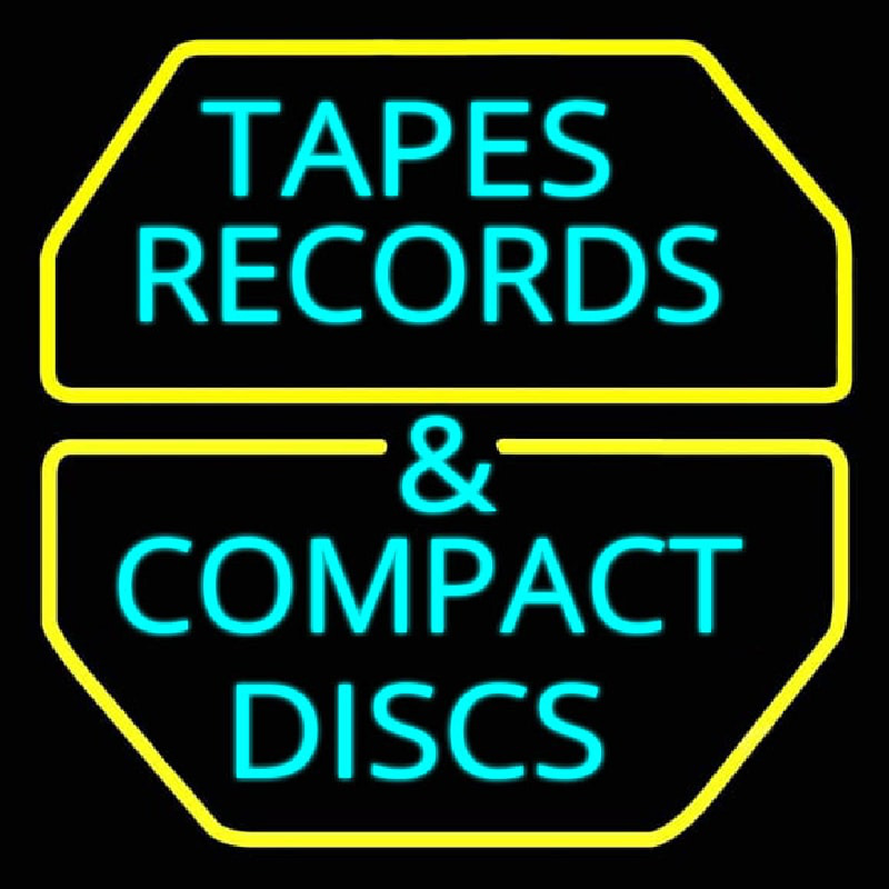 Custom Tapes Cds Disc Neon Sign USA