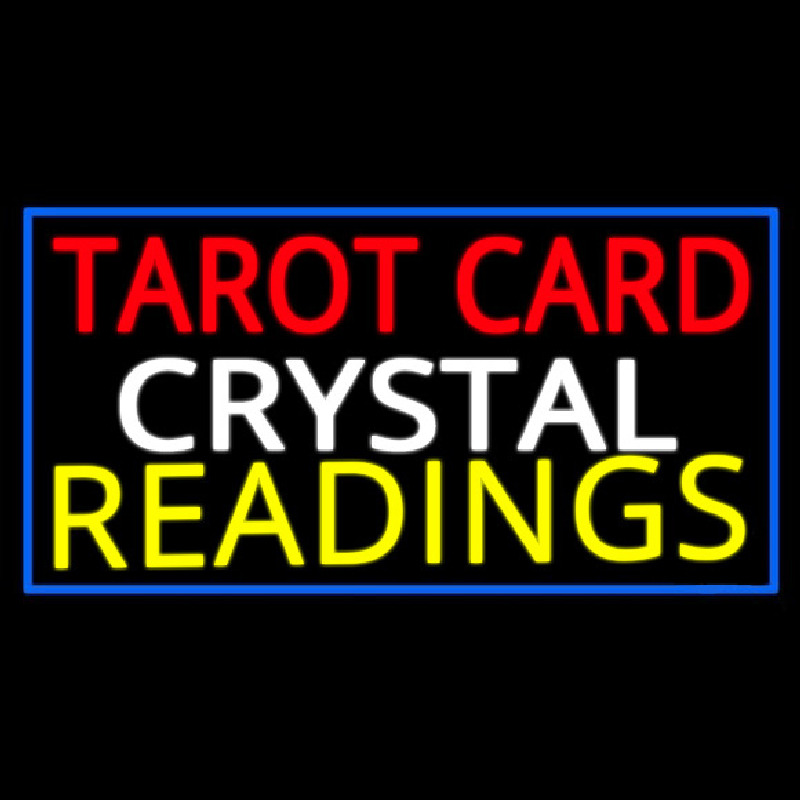 Custom Tarot Card Crystal Readings With Blue Border Neon Sign USA