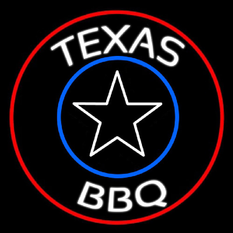Custom Texas BBQ Star Neon Sign USA