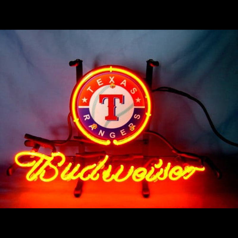 Custom Texas Rangers Baseball Budweiser Beer Neon Light Sign Neon Sign USA