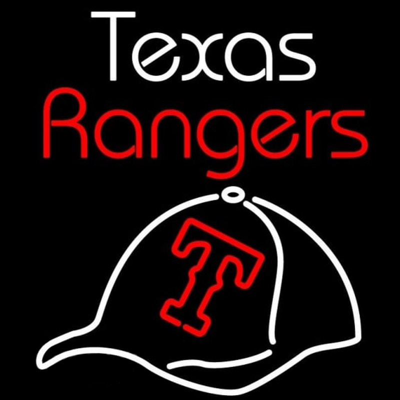 Custom Texas Rangers with Baseball Hat Neon Sign USA