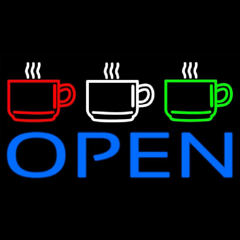Custom Three Cup Open Neon Sign USA