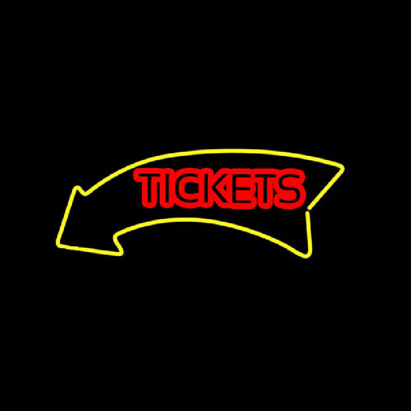 Custom Tickets With Yellow Arrow Neon Sign USA