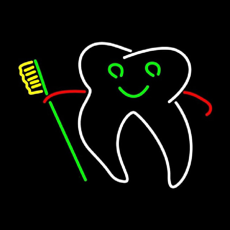 Custom Tooth With Brush Logo Neon Sign USA