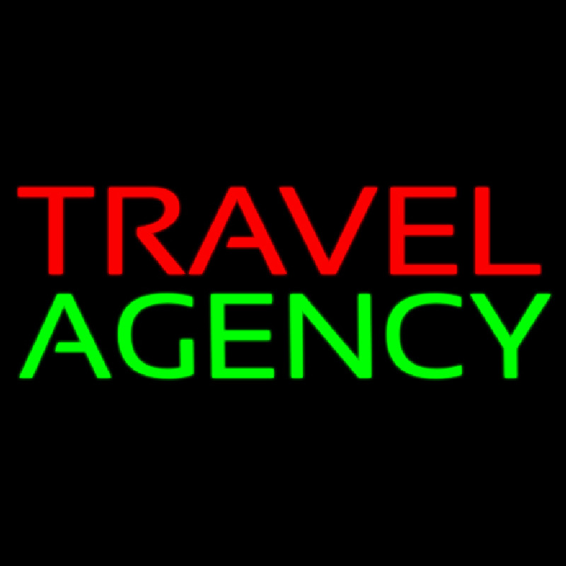 Custom Travel Agency Block Neon Sign USA
