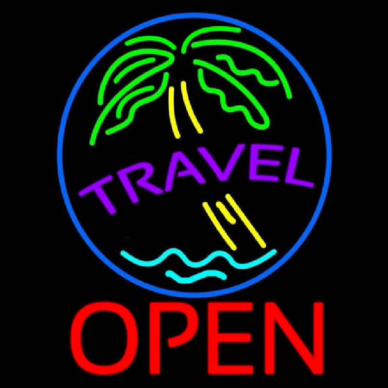 Custom Travel Open Neon Sign USA