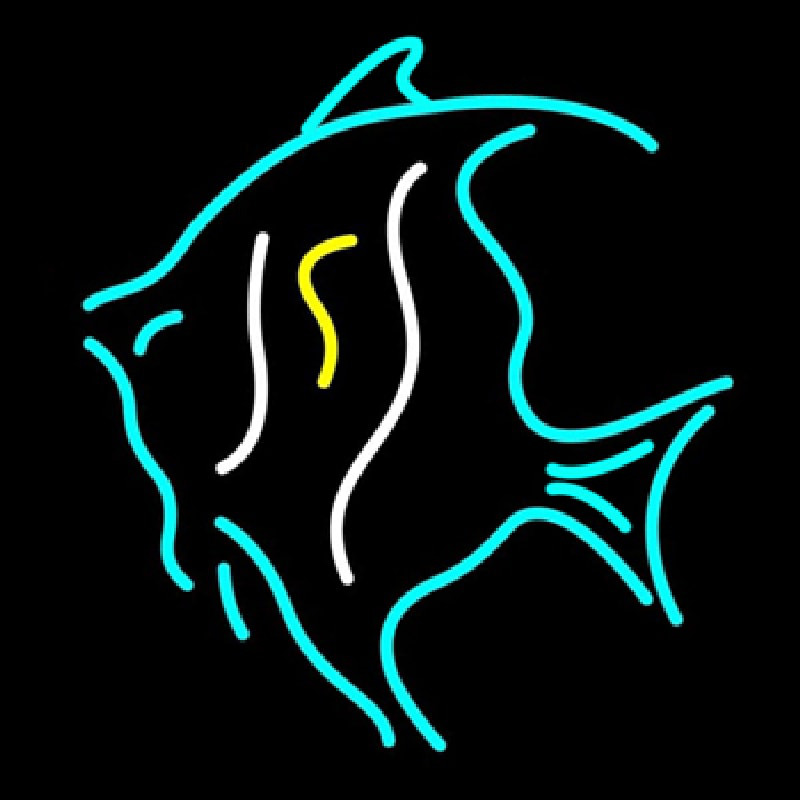 Custom Tropical Fish Turquoise Neon Sign USA