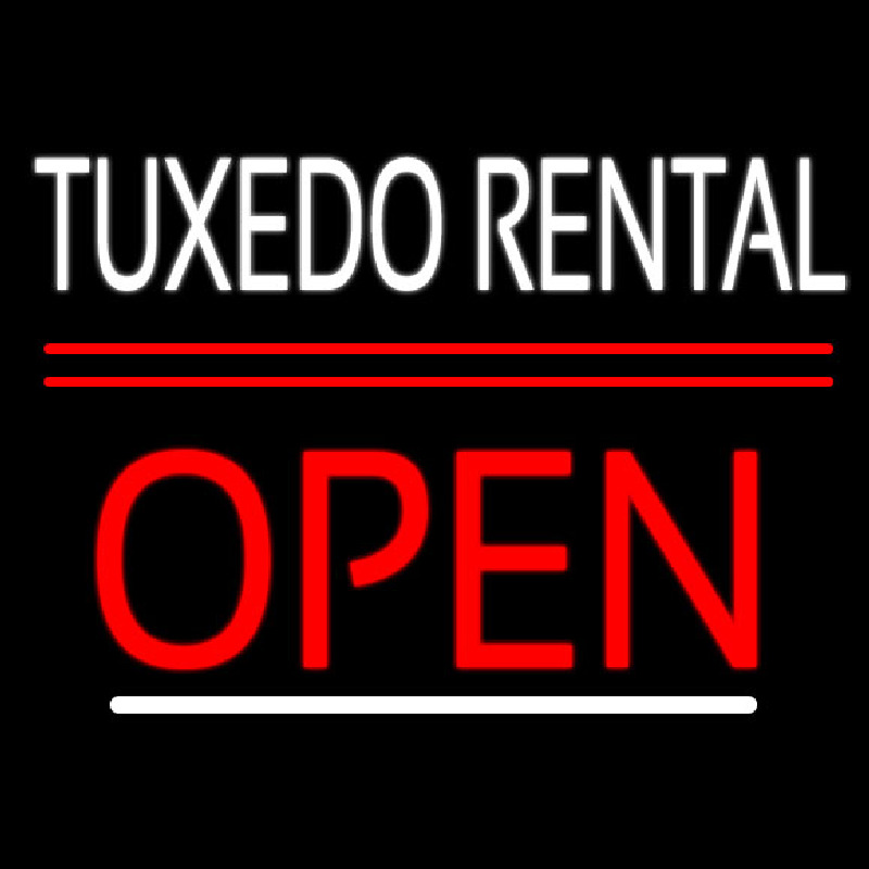 Custom Tuxedo Rental Script2 Open Neon Sign USA