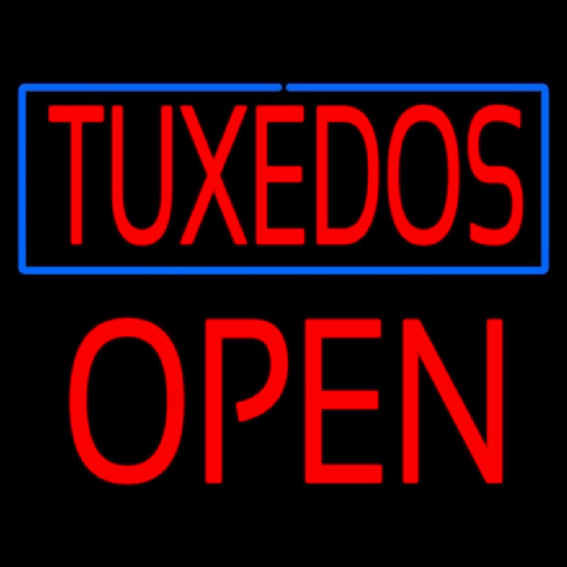Custom Tuxedos Block Open Neon Sign USA